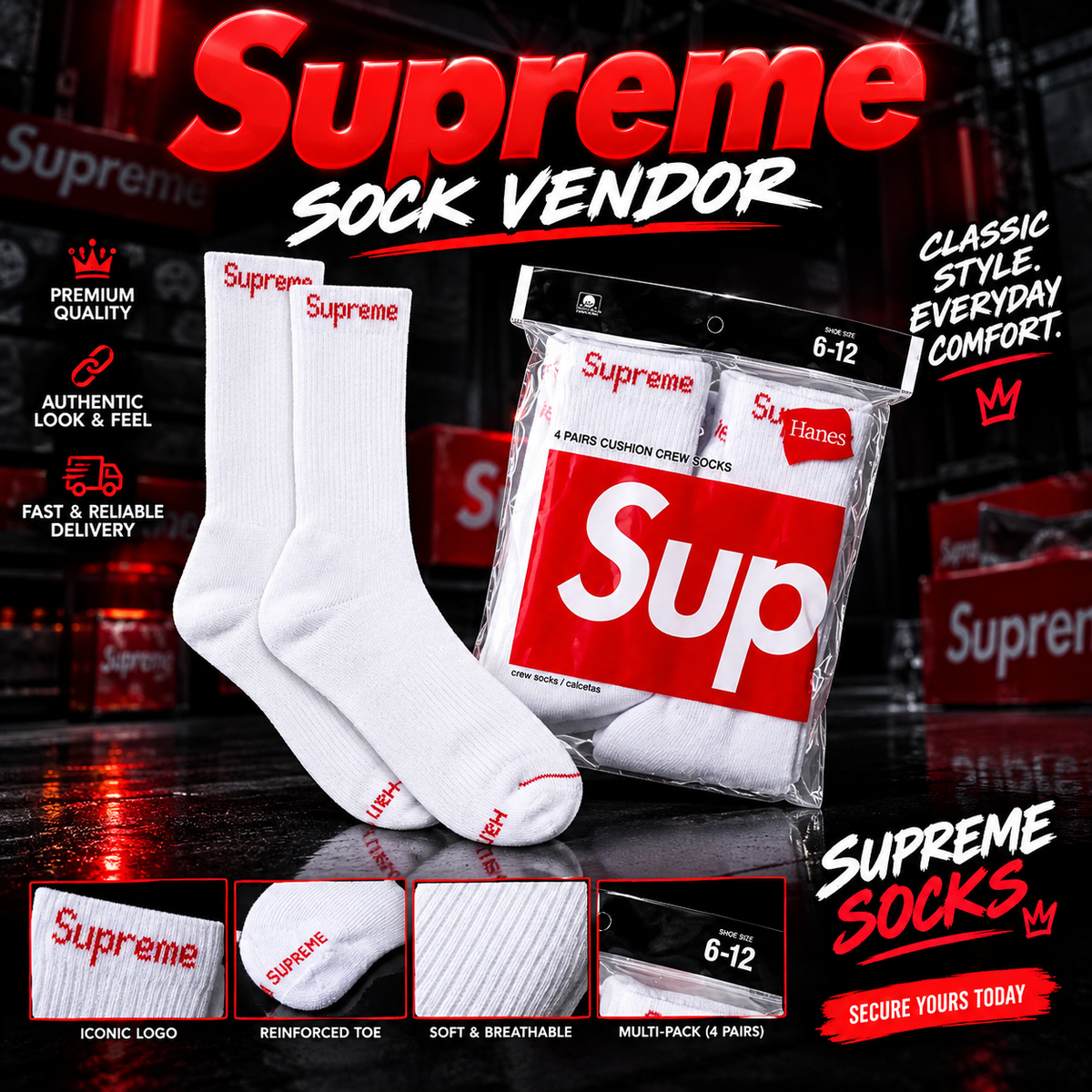 Supreme Sock Vendor